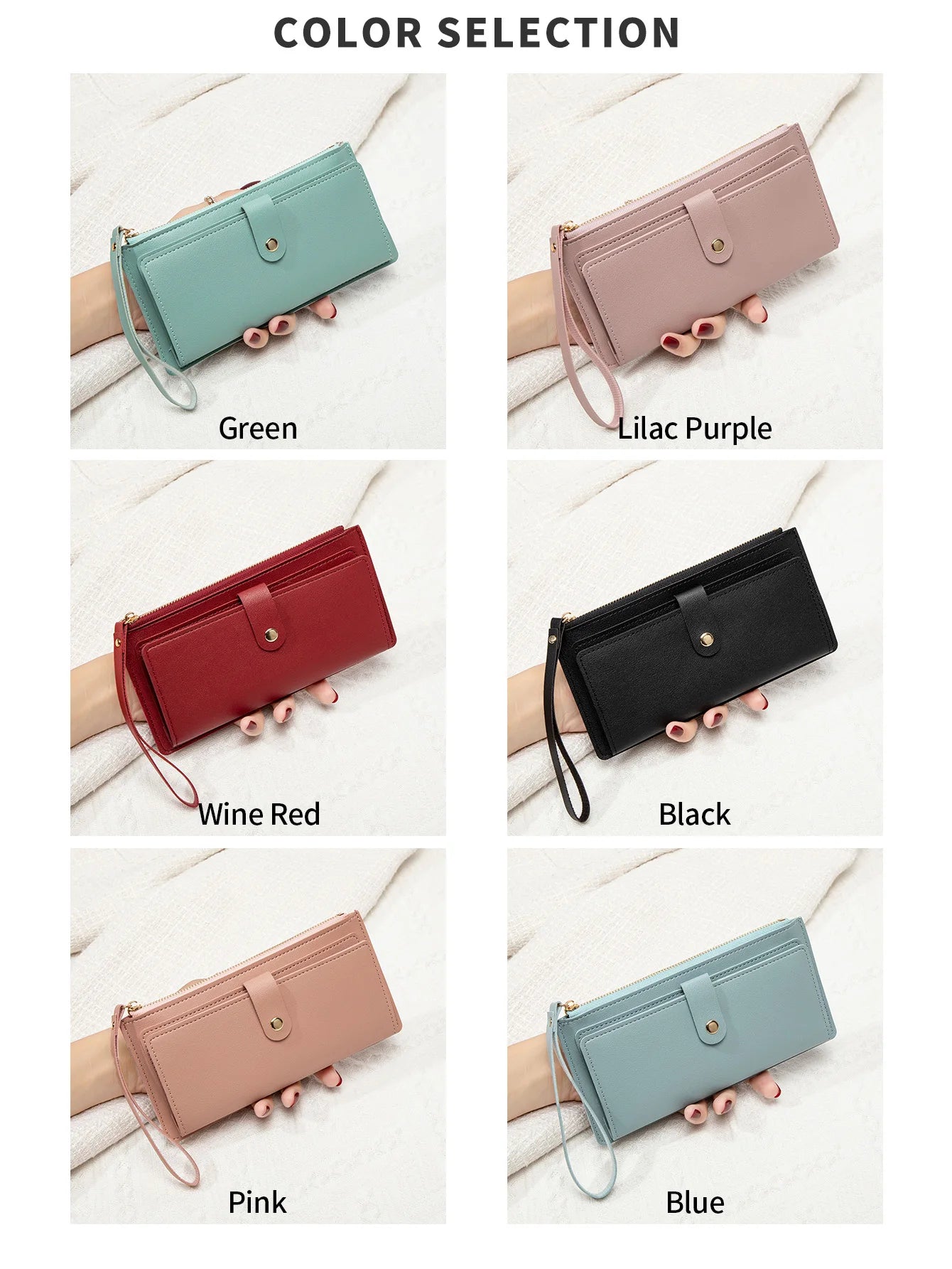 Porte-Monnaie Ultra-Fin Cuir PU Femme — Multifonction, Porte-Cartes Long Pratique