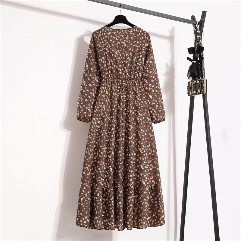 Robe Maxi Femme Été — Imprimé Floral Manches Longues Plage & Soirée