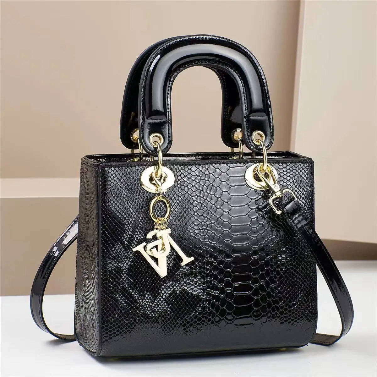 Sac à Main Femme Luxe Cuir Brillant — Bandoulière Messenger, Designer Tendance