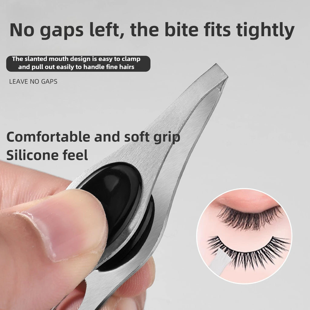Pince à Sourcils LED Portable Acier Inoxydable — Design Intelligent Bouton