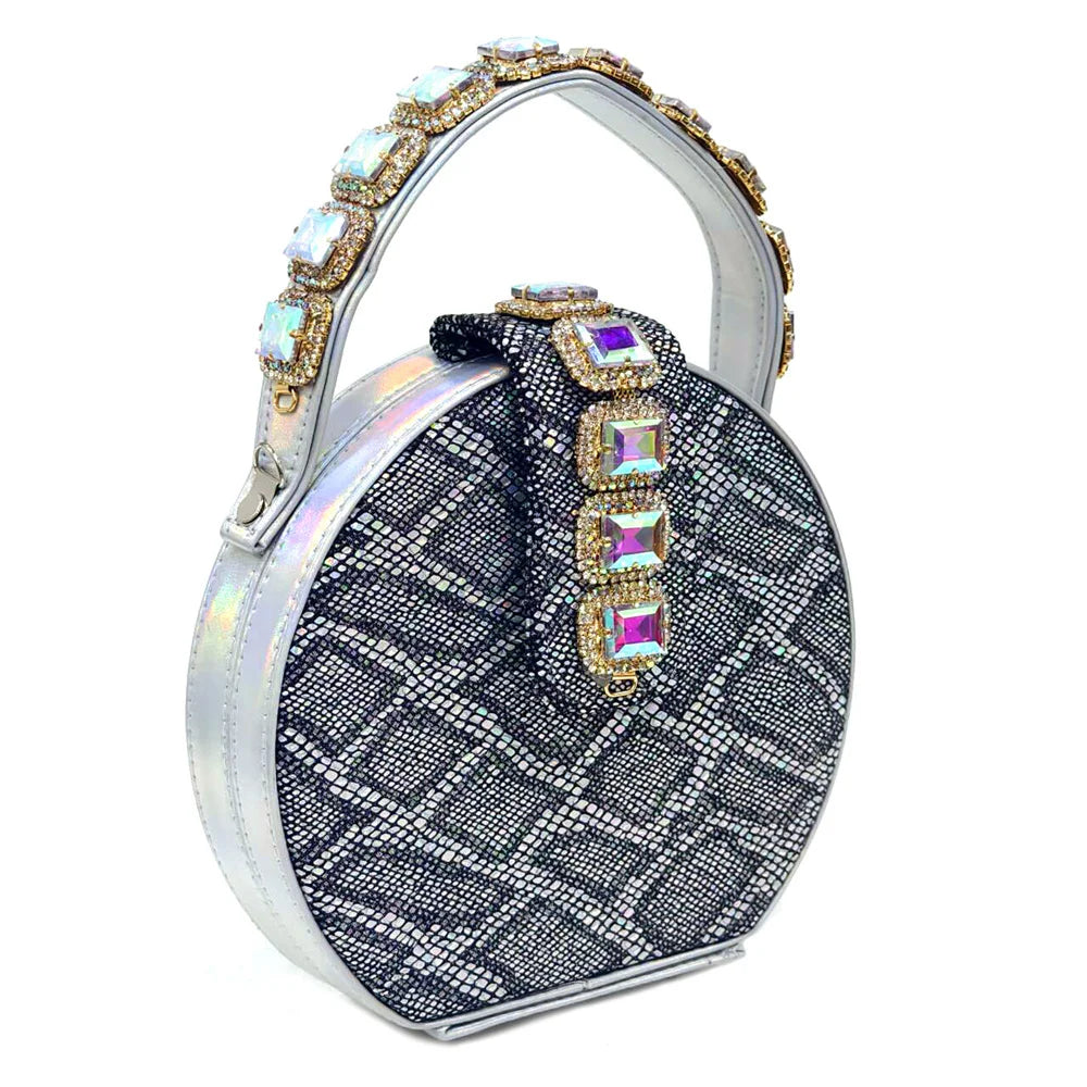 Ensemble Chaussures & Sac Femme Venus Chan Vert Strass — Talon Haut, Soirée Luxe