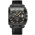 Montre Homme OLEVS Carrée Luxe Quartz — Étanche, Lumineux, Chronographe, Relogio