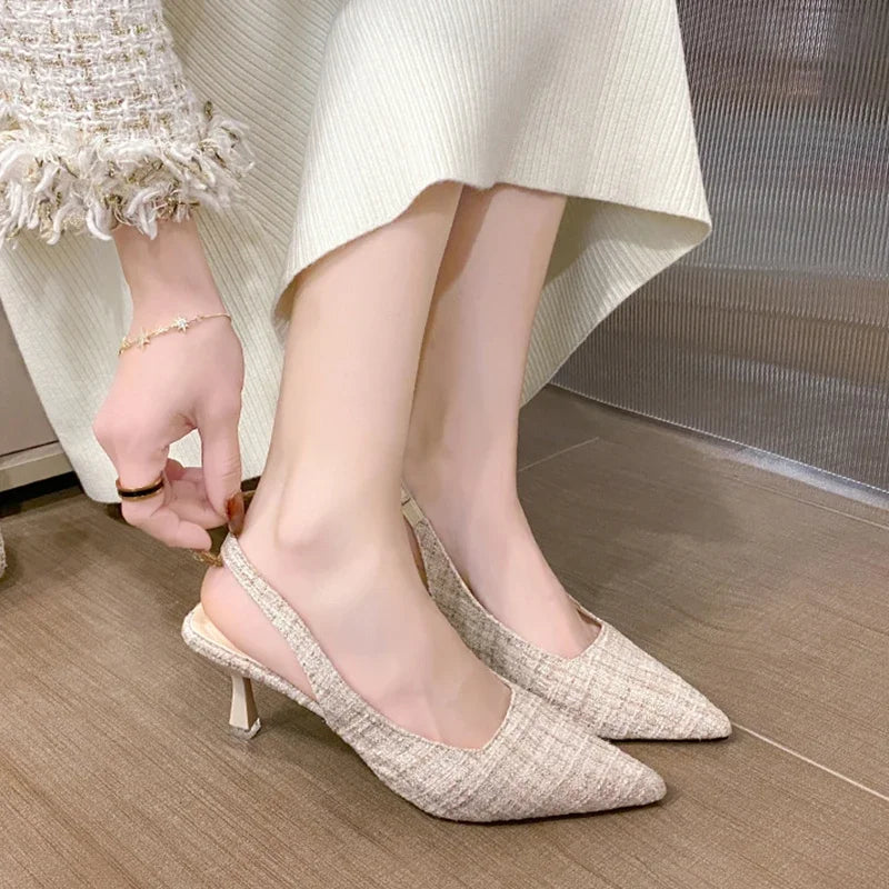 Escarpins Slingback Femme Bout Pointu Bleu — Talon Fin, Soirée & Fête 2023