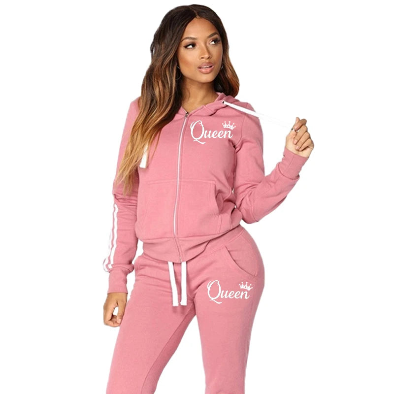 Ensemble Jogging Femme 2 Pièces — Sweat Zippé & Pantalon Sport
