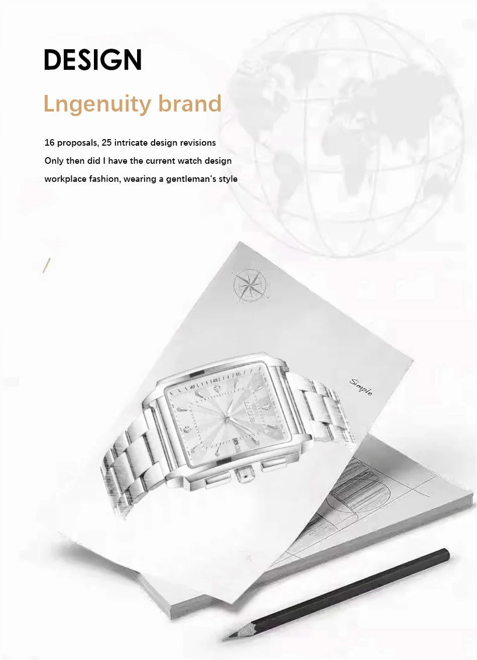 LIGE Montre Homme Business Chronographe — Acier Inoxydable, Étanche, Élégante