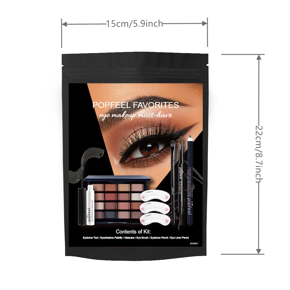 Kit Maquillage Yeux POPFEEL — Palette Fard à Paupières, Mascara, Eyeliner