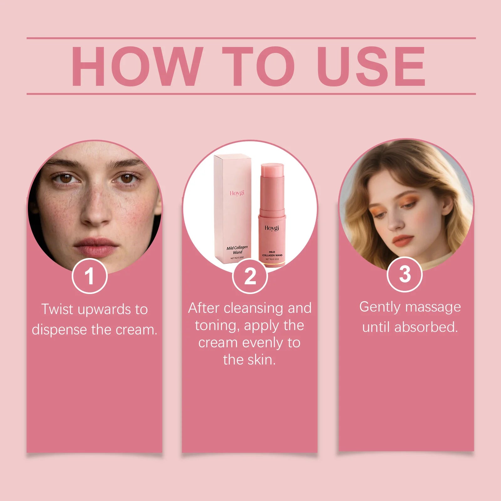 Stick Hydratant Rose Collagène Visage Multifonction — Soin Coréen Base Maquillage