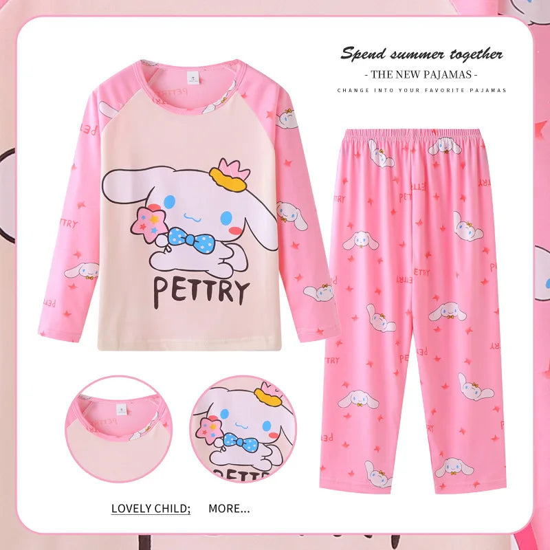 Pyjama Enfant Sanrio Hello Kitty — Manches Longues, Cinnamoroll & Kuromi, Doux