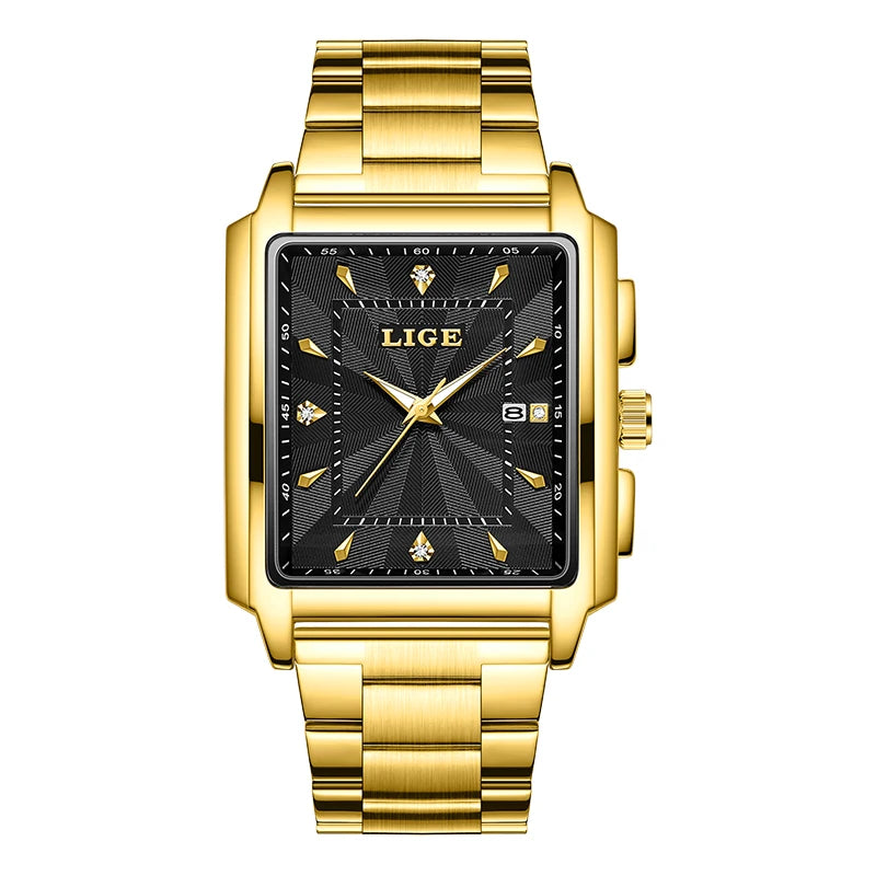 LIGE Montre Homme Business Chronographe — Acier Inoxydable, Étanche, Élégante