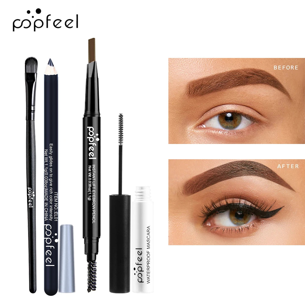 Set Maquillage Yeux POPFEEL — Palette Fard, Eyeliner, Mascara, Crayon Sourcils