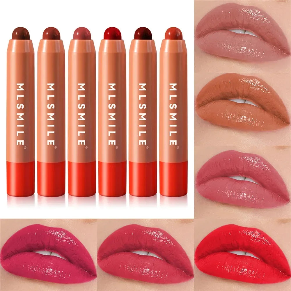 Crayon Lèvres Velours Waterproof 6 Couleurs Longue Tenue — Nude & Rose