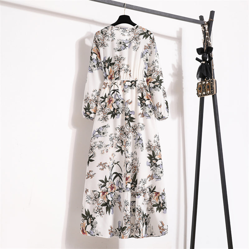 Robe Maxi Femme Été — Imprimé Floral Manches Longues Plage & Soirée
