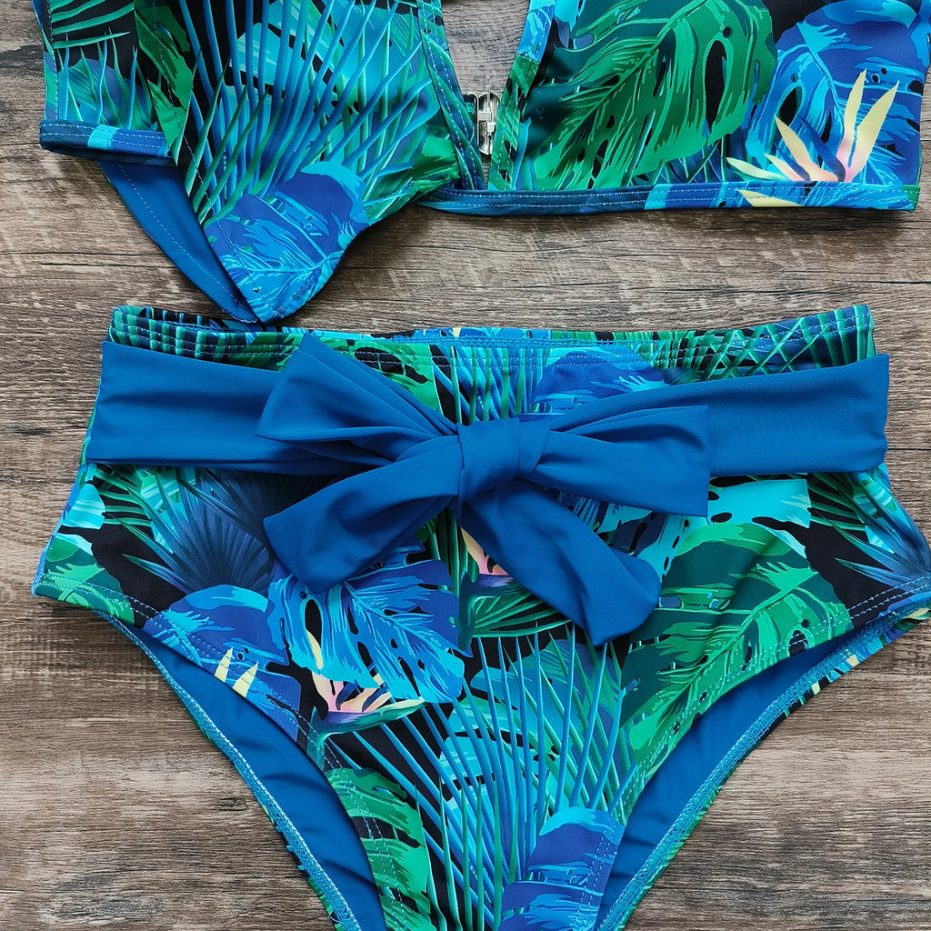 Bikini Taille Haute Bandage Floral 2026 — Volanté, Push Up, Bretelles Brésilien