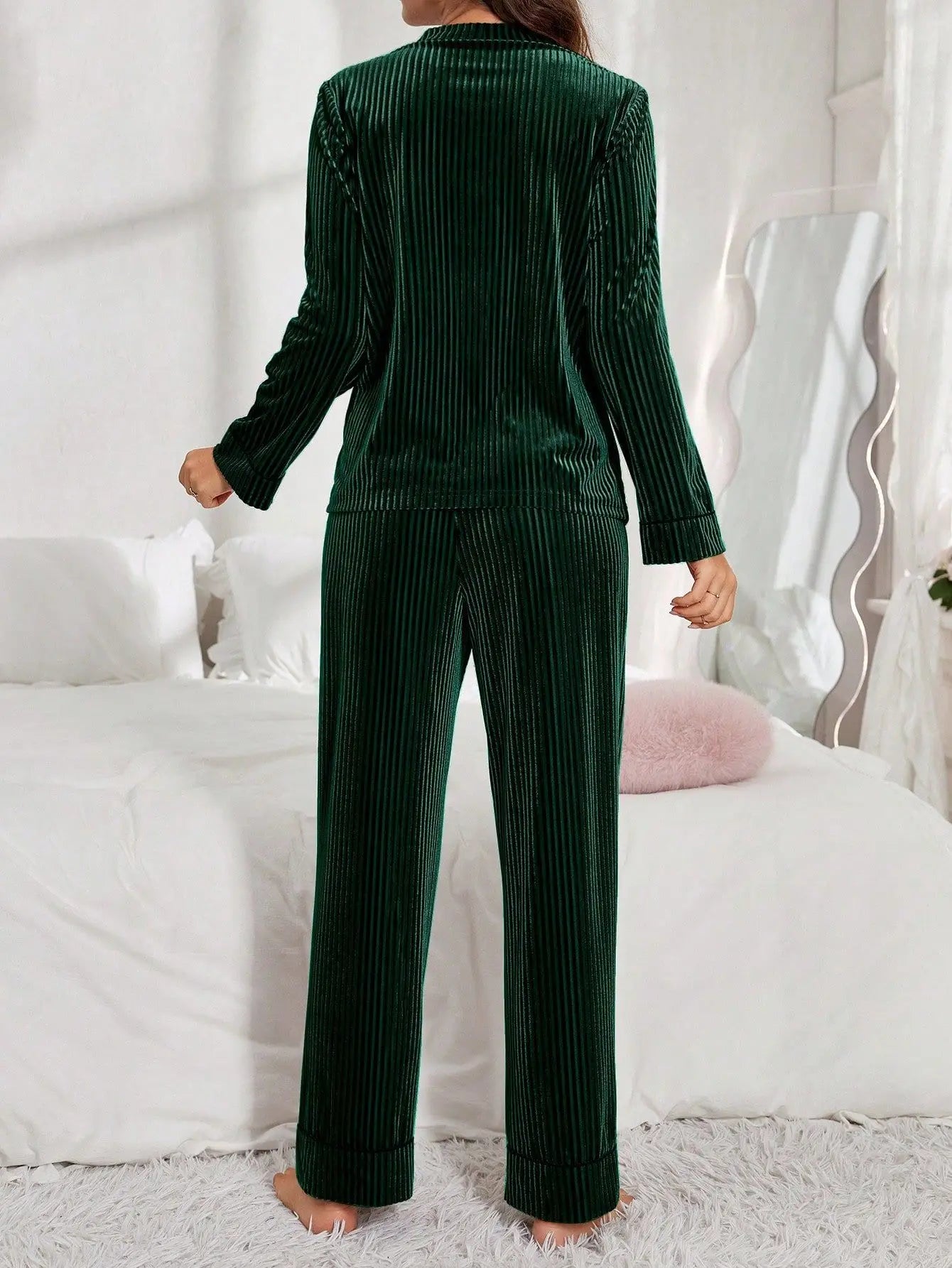 Nuisette Femme Pyjama Hiver — Tenue d'Intérieur Confortable, Ensemble Maison