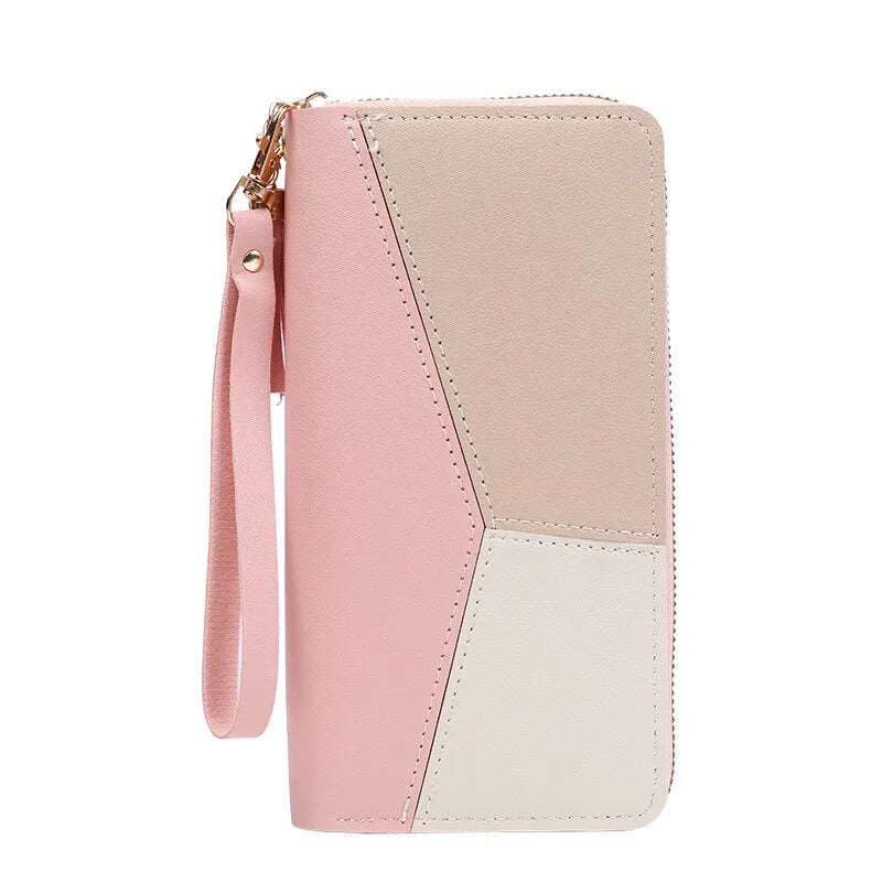 Portefeuille Long Femme Cuir PU Fermeture Éclair — Porte-Monnaie & Cartes, Pratique