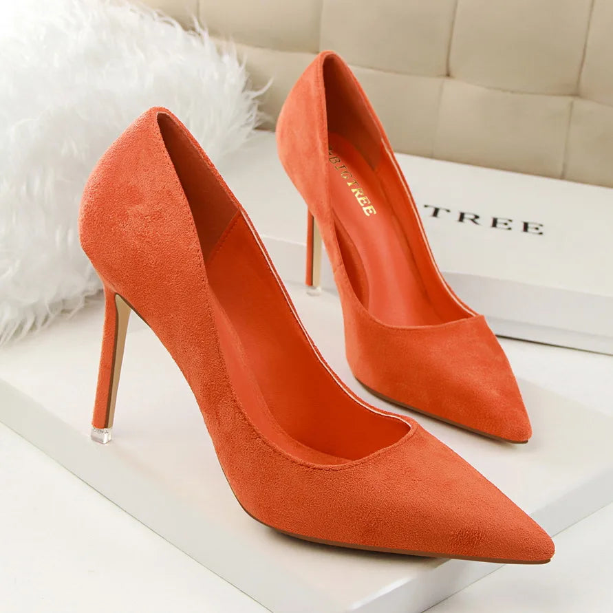 Escarpins Femme 9cm Jaune Bordeaux — Suède, Grande Taille, Mariage Prom