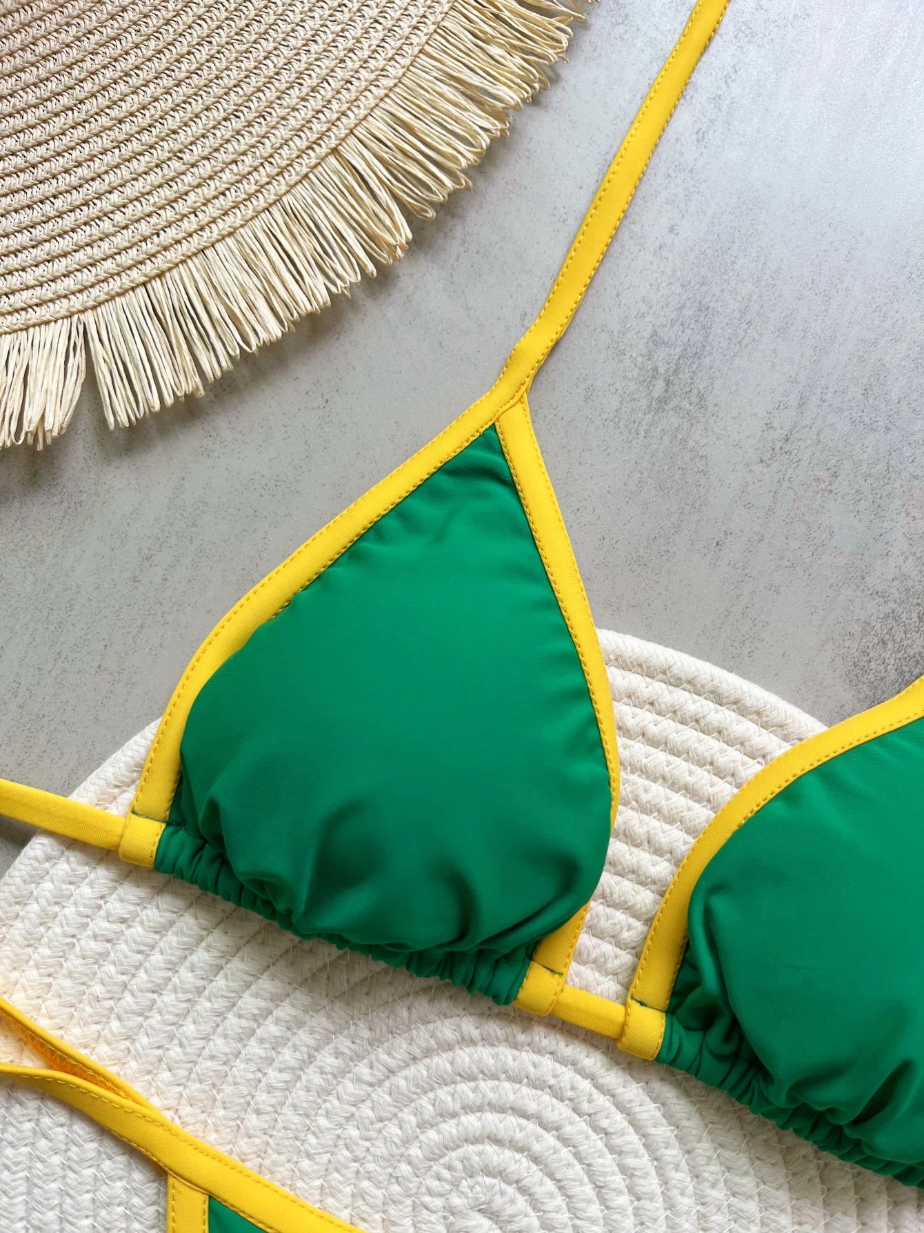 Bikini Brésilien Broderie Femme RUOTONSEPT — Drapeau Brésil, Deux Pièces, Maillot de Bain Été