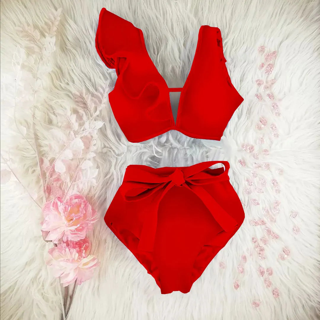 Bikini Taille Haute Bandage Floral 2026 — Volanté, Push Up, Bretelles Brésilien