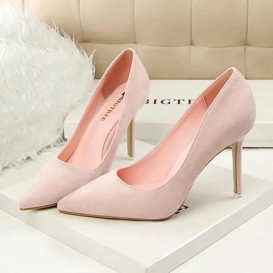 Escarpins Femme 9cm Jaune Bordeaux — Suède, Grande Taille, Mariage Prom