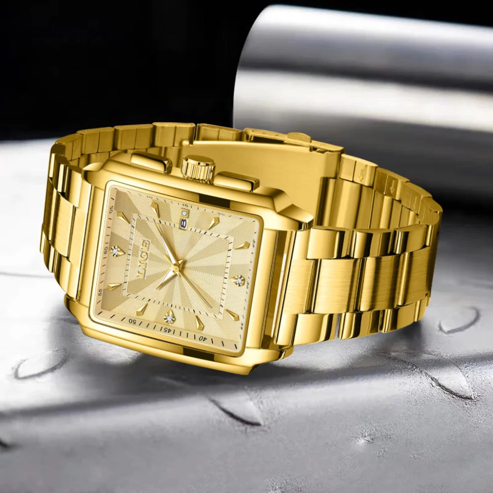 LIGE Montre Homme Business Chronographe — Acier Inoxydable, Étanche, Élégante