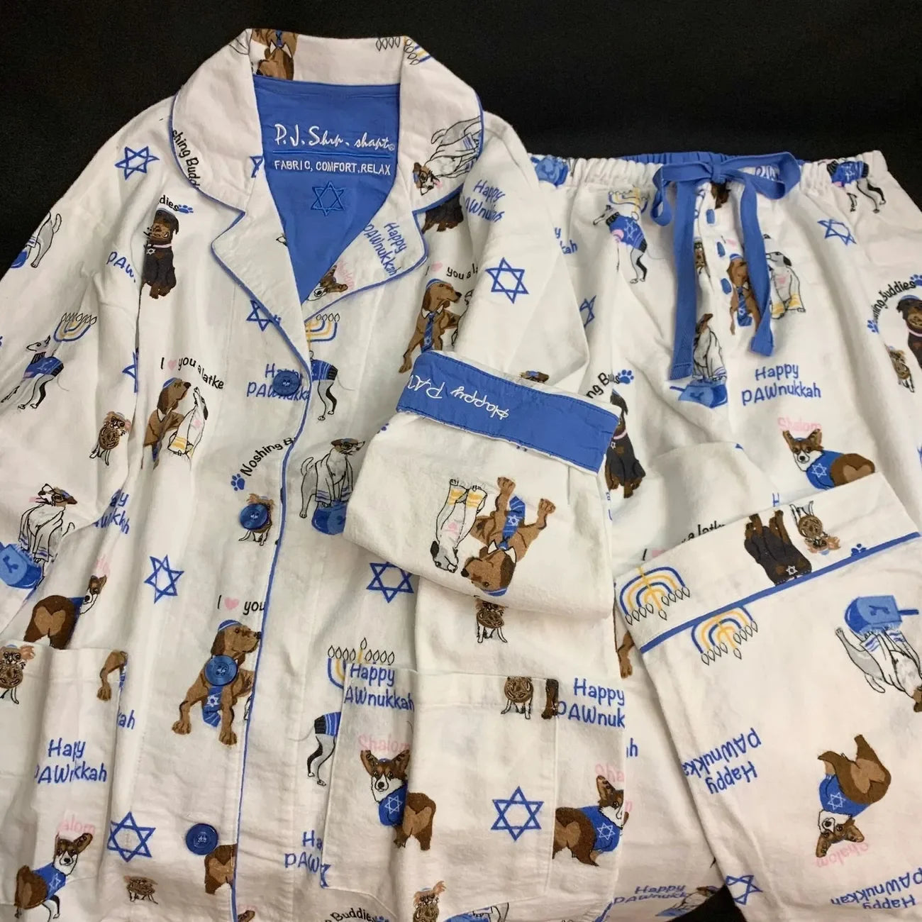 Ensemble Pyjama Femme Coton — Imprimé Cartoon Mignon, 2 Pièces, Manches Longues, Automne