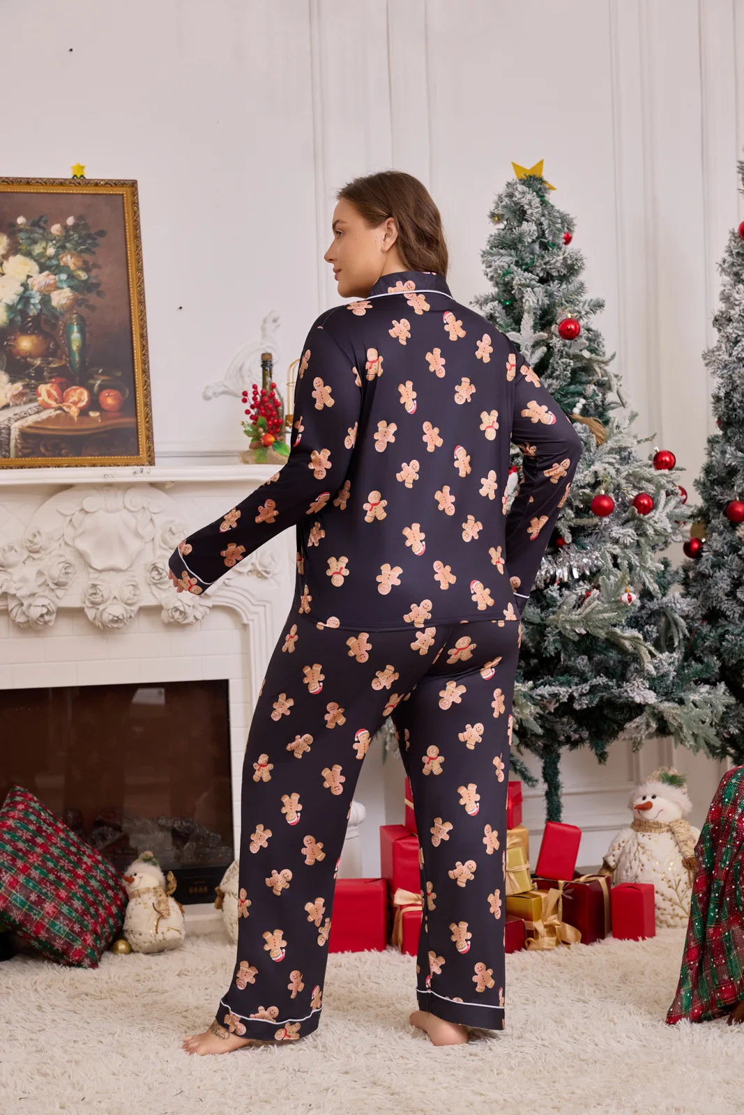 Ensemble Pyjama Femme Grande Taille — Lounge Confortable, Pantalon & Haut