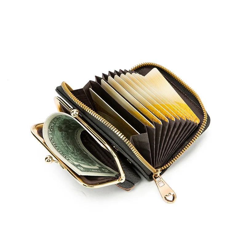 Portefeuille Court Femme Cuir PU Floral — Grande Capacité, Porte-Monnaie & Cartes