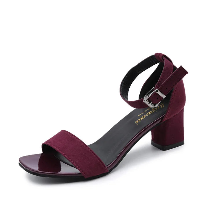 Sandales Femme Été Talon Épais Bout Ouvert — Style Romain, Caoutchouc, Polyvalentes