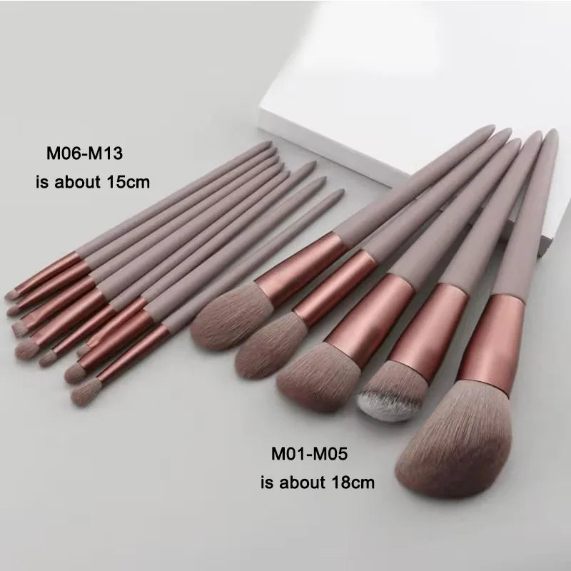 Set Pinceaux Maquillage 13/15 Pièces — Fond de Teint, Fard à Paupières, Blush