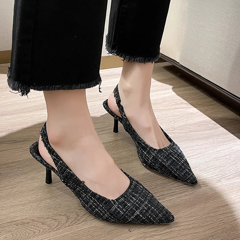 Escarpins Slingback Femme Bout Pointu Bleu — Talon Fin, Soirée & Fête 2023
