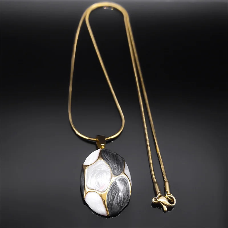 Collier Pendentif Charme Rose Femme — Chaîne Acier Inoxydable Doré Boho