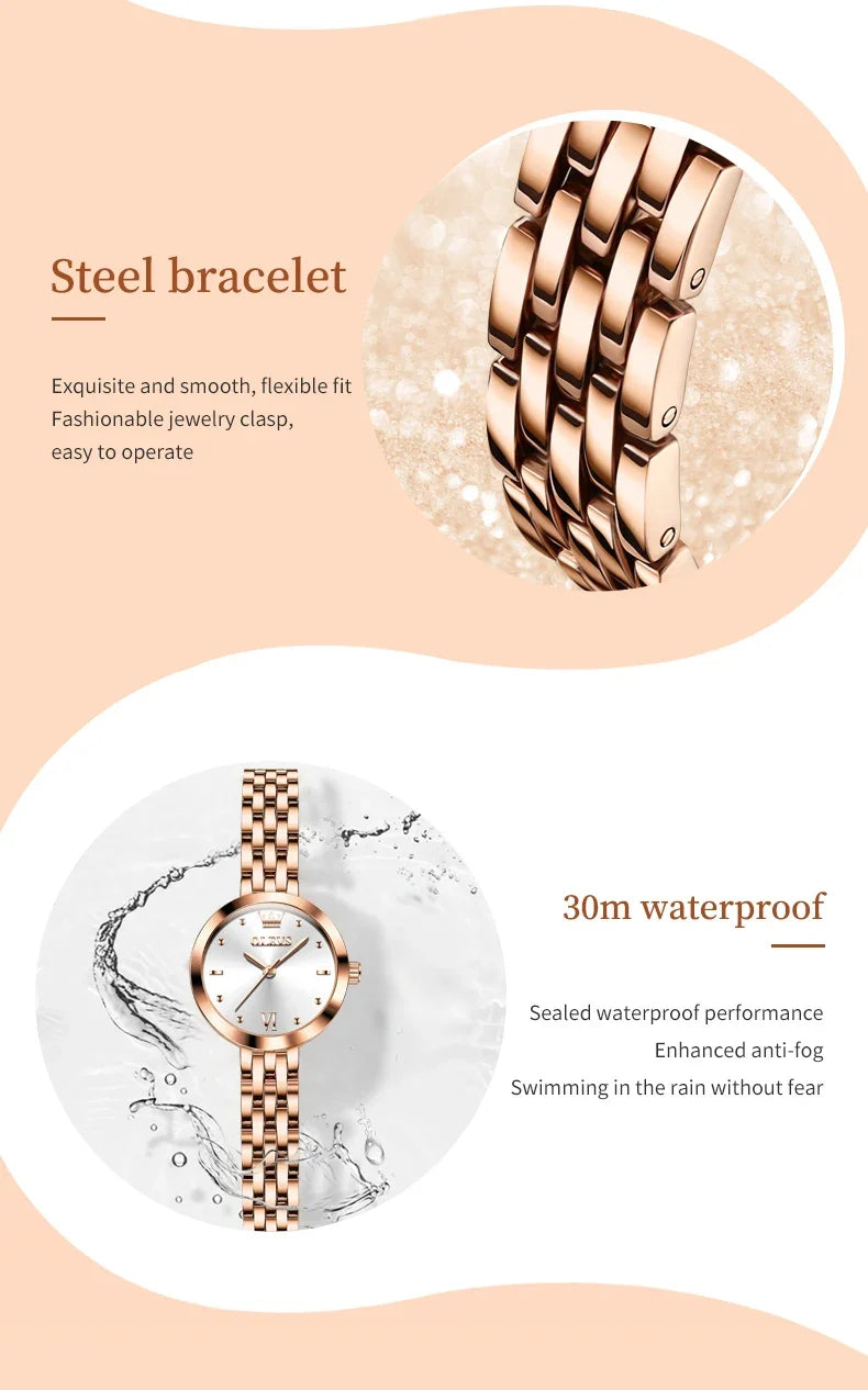 Montre Femme OLEVS 9992 Luxe Or Quartz — Étanche, Élégante, Relojes Para Mujer