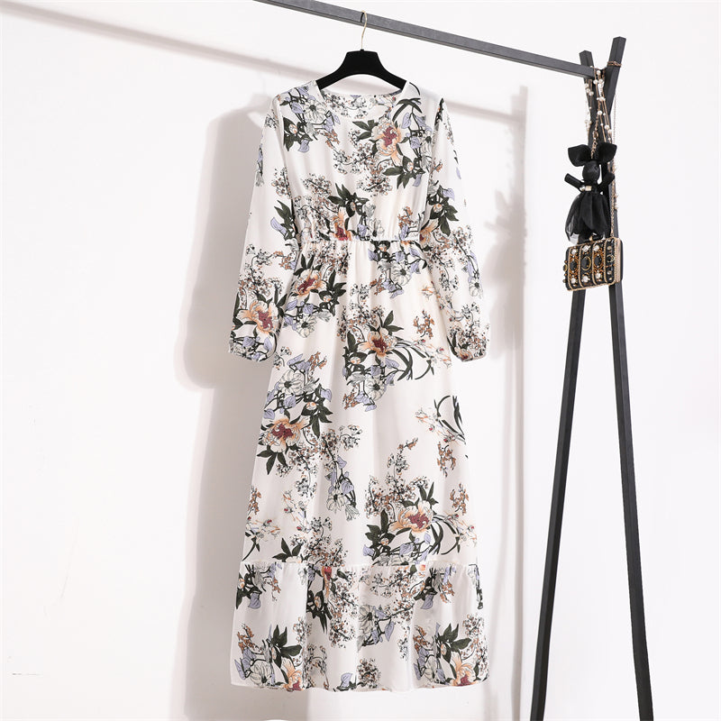Robe Maxi Femme Été — Imprimé Floral Manches Longues Plage & Soirée