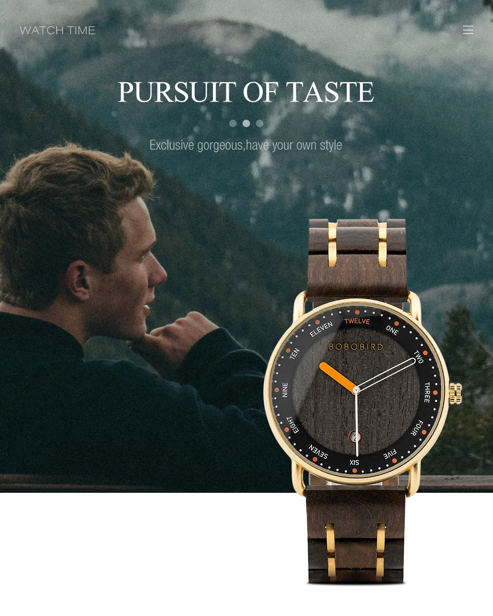 BOBO BIRD Montre Homme Bois Quartz — Casual, Cadeau Unique, Livraison Directe