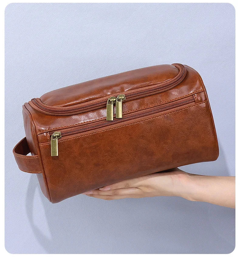 Trousse Toilette Luxe Homme Vintage — Organisateur Voyage Cosmétique Suspendu