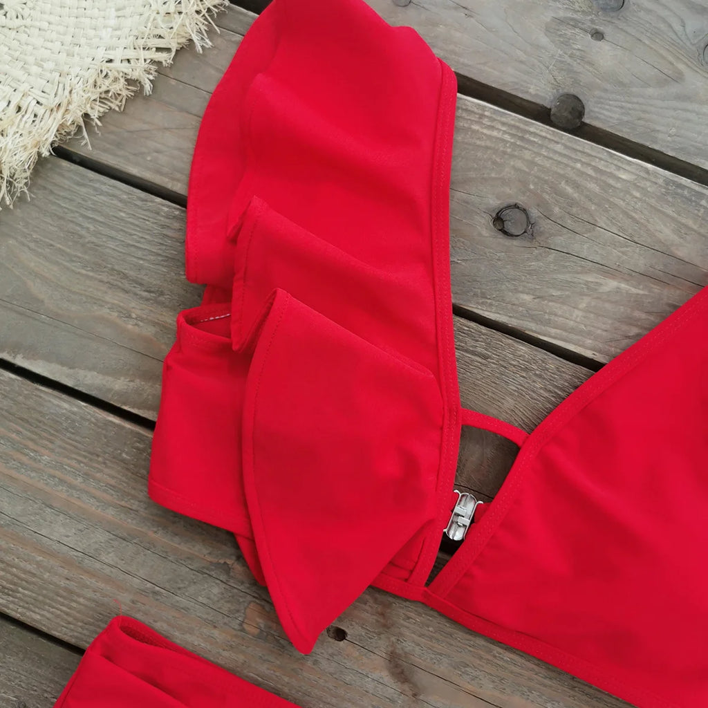 Bikini Taille Haute Bandage Floral 2026 — Volanté, Push Up, Bretelles Brésilien