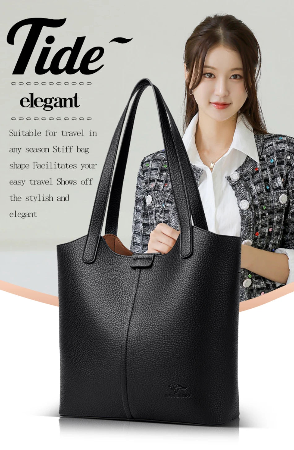 Sac À Main Femme PU Cuir Carré — Grand Tote Épaule, Bandoulière Fashion
