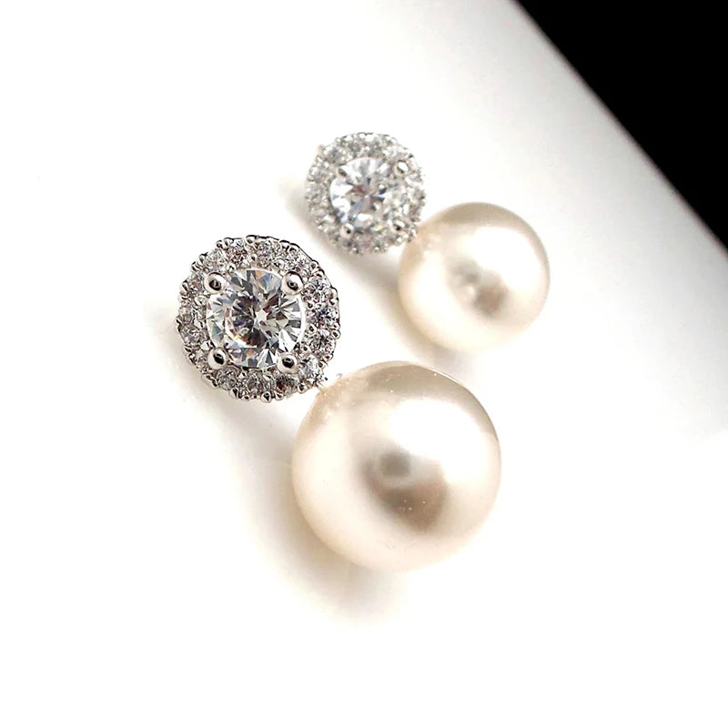 Huitan Boucles d'Oreilles Perle Imitation Délicate — Élégant, Accessoire Mariée