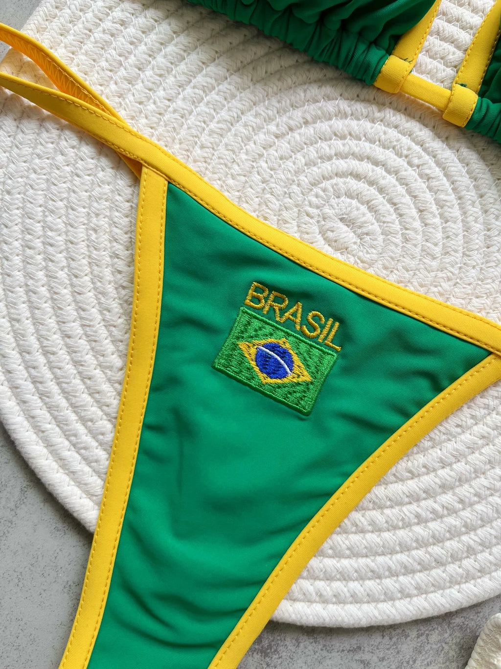 Bikini Brésilien Broderie Femme RUOTONSEPT — Drapeau Brésil, Deux Pièces, Maillot de Bain Été