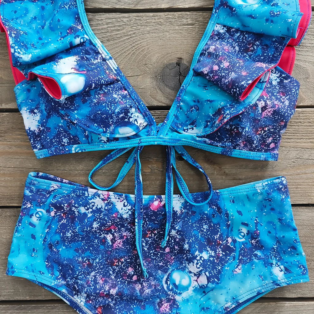Bikini Taille Haute Bandage Floral 2026 — Volanté, Push Up, Bretelles Brésilien