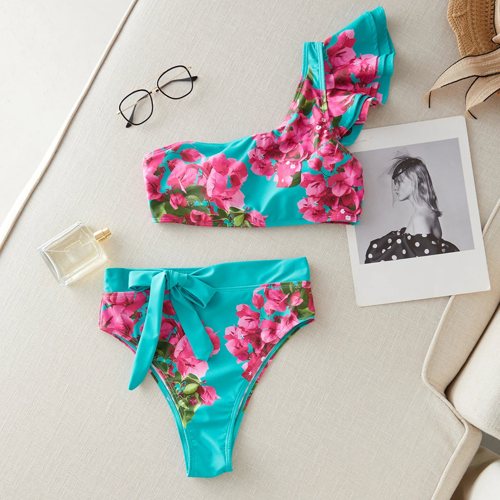 Bikini Taille Haute Bandage Floral 2026 — Volanté, Push Up, Bretelles Brésilien