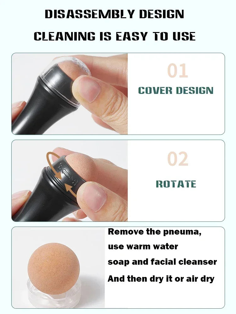 Rouleau Anti-Brillance Pierre Volcanique Patte de Chat Rose — Soin Visage