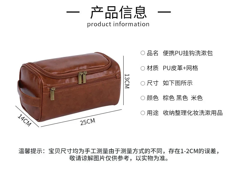 Trousse Toilette Luxe Homme Vintage — Organisateur Voyage Cosmétique Suspendu