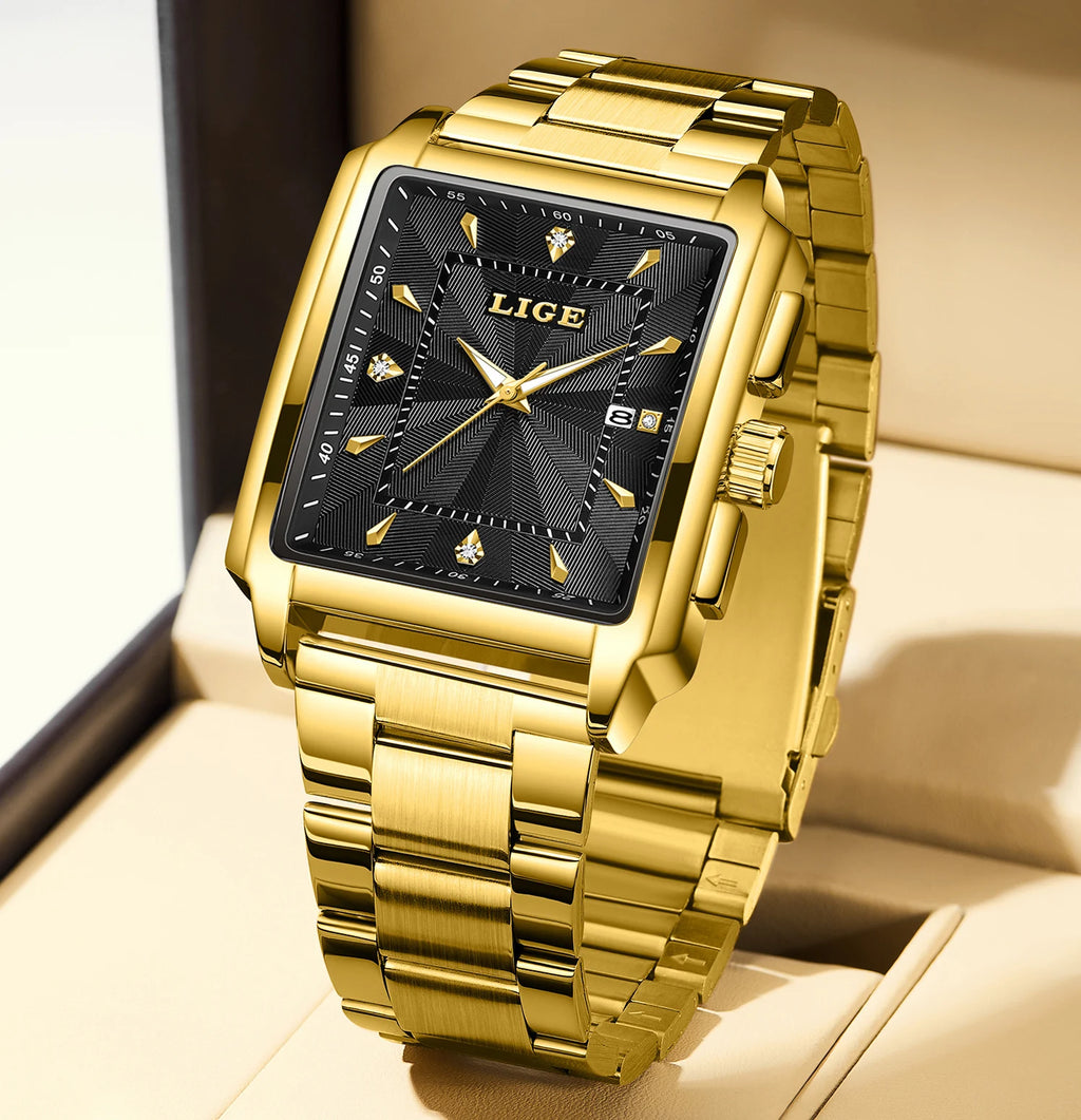 LIGE Montre Homme Business Chronographe — Acier Inoxydable, Étanche, Élégante