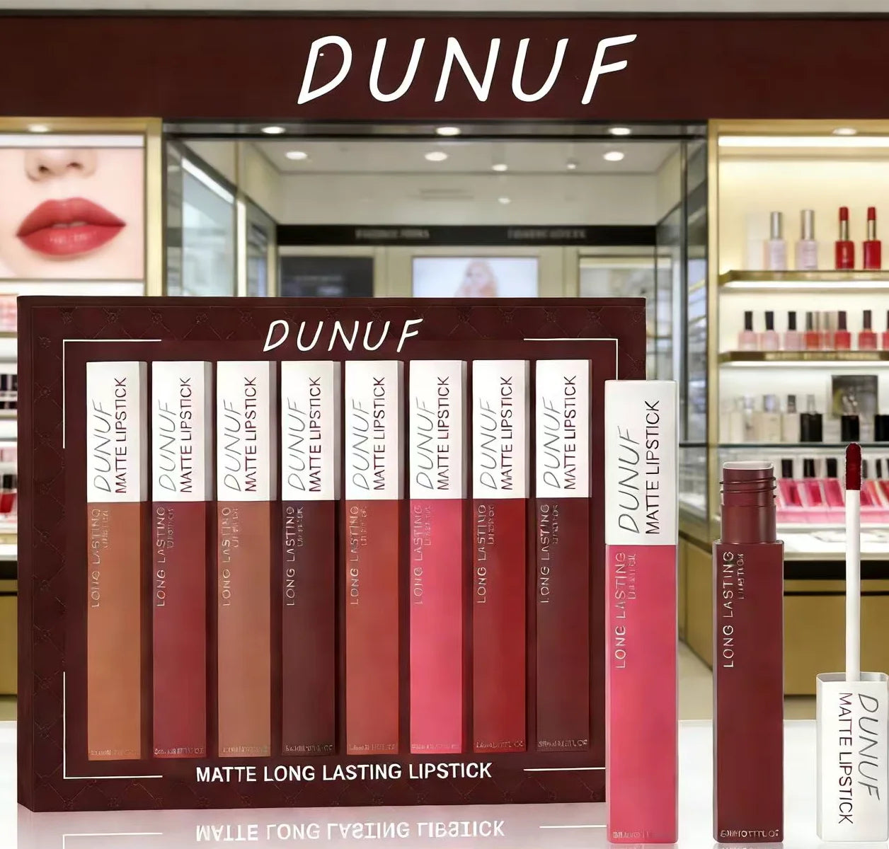 Set 8 Gloss Lèvres Mat Waterproof Longue Tenue — Nude, Rouge, Y2K