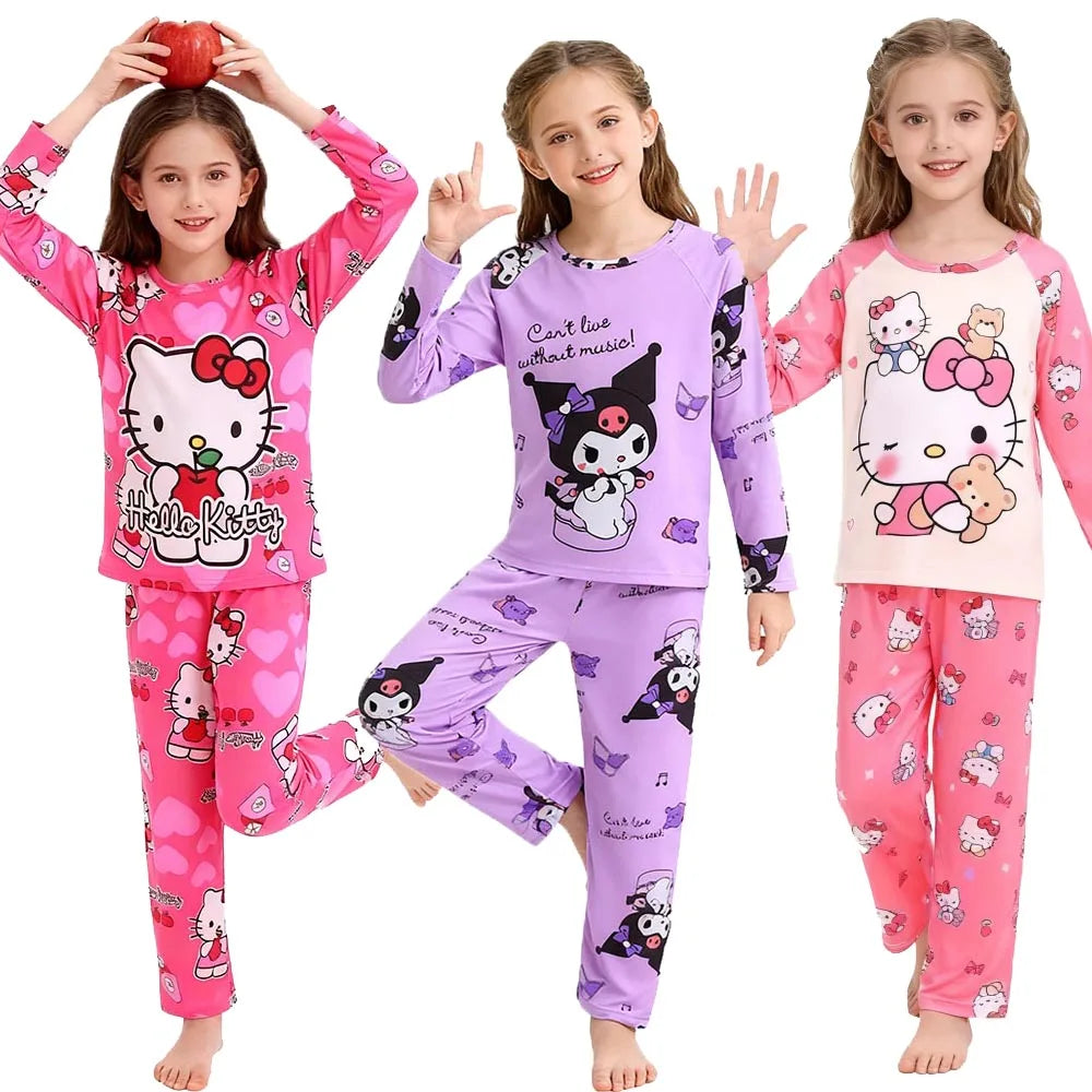 Pyjama Enfant Sanrio Hello Kitty — Manches Longues, Cinnamoroll & Kuromi, Doux