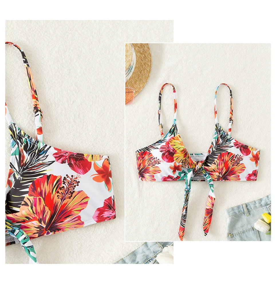 Bikini 3 Pièces Femme Rembourré 2024 — Cover-Up Manches Longues, Style Brésilien
