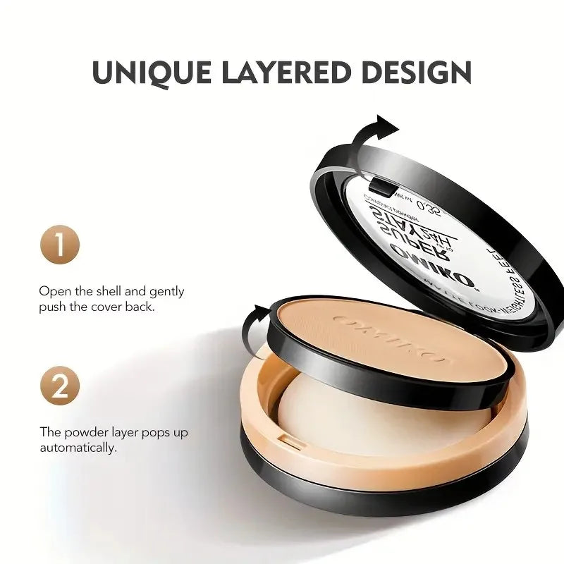 Poudre Compacte Waterproof Longue Tenue Full Coverage — Fond de Teint 3 Couleurs