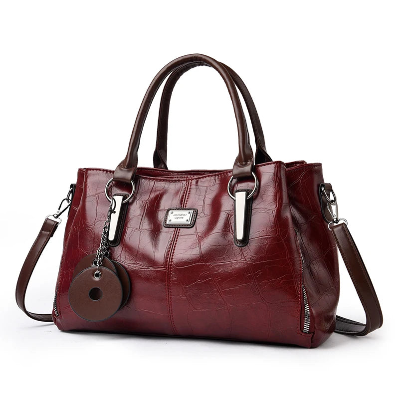 Sac à Main Femme Cuir PU — Tote Bandoulière Messenger, Grande Capacité