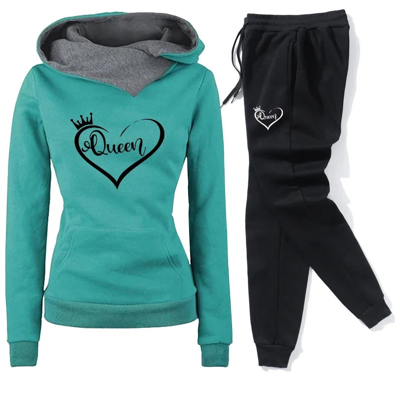 Survêtement Femme Casual Sport 2025 — Sweatshirt Manches Longues & Pantalon
